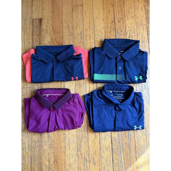 Under Armour Polo Shirt Mens Small Lot of 4 HeatGear Performance Iso-Chill Golf - Picture 1 of 16